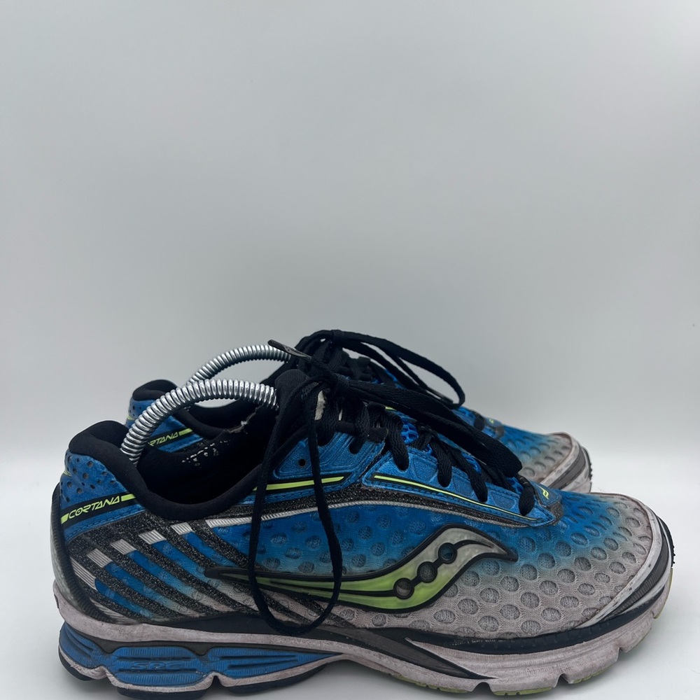 Saucony Cortana Men’s Size‎ 9 Silver Blue Citron Neutral Running Shoes